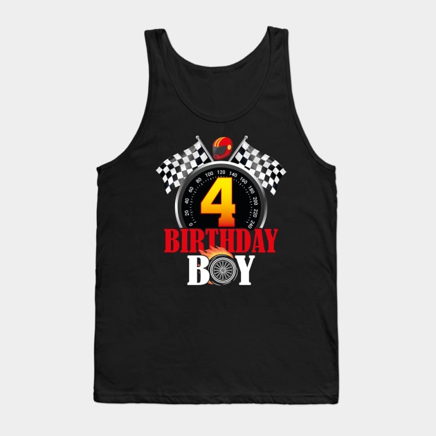 Kids 4th Birthday Racing Car Driver Tank Top by GShow